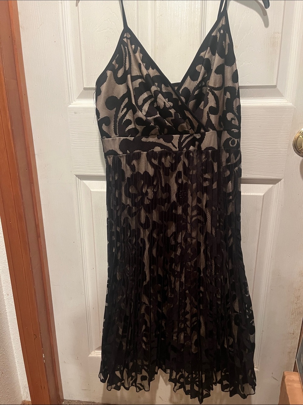 SHEIN Black Floral Mesh Midi Dress with Nude Lining